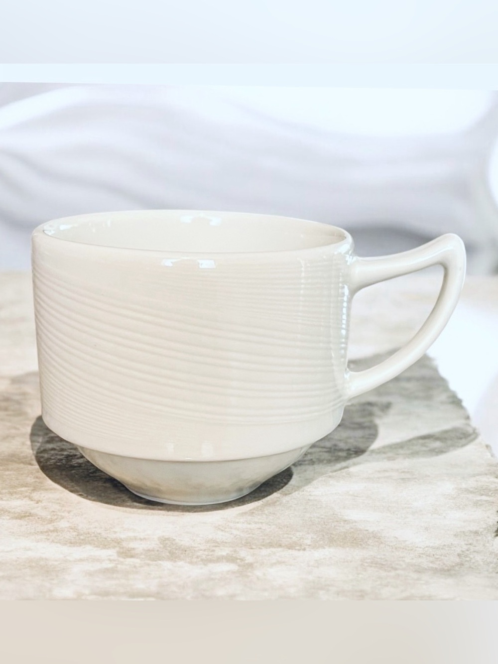 Syracuse Restaurant Ware Vitrified Porcelain Cup Mug Silk Royal Rideau Ribbed